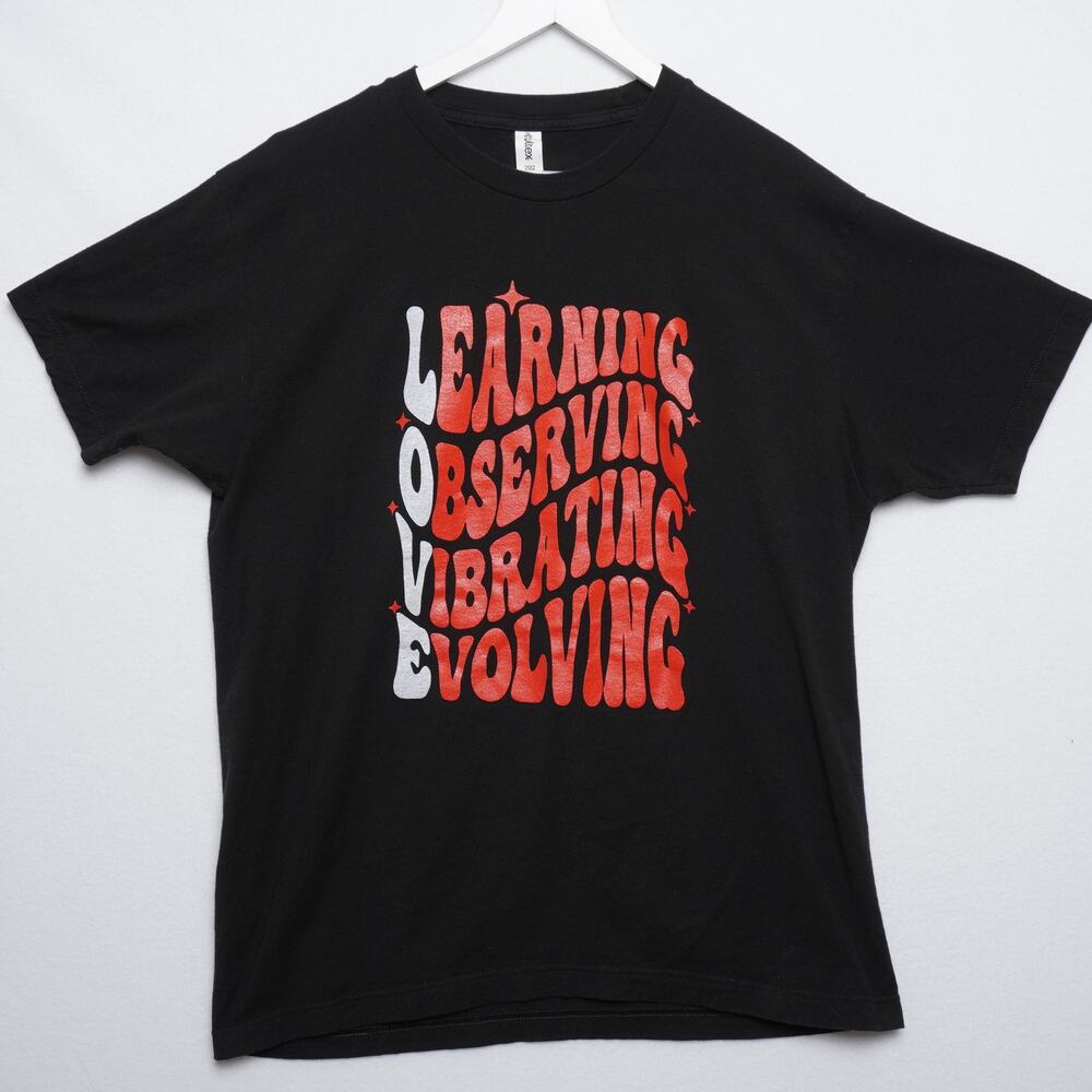 LOVE: Learning Observing Vibrating Evolving Black‎ T-shirt Size Large